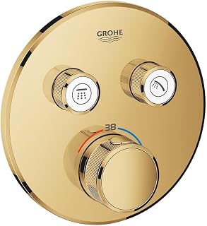 GROHE Grohtherm SmartControl Thermostat with Two Shut-Off Valves, Round Wall Rosette, Colour: Fresh Dawn - 29119GL0
