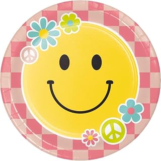 Creative Converting Flower Power Paper Plates, 8 Count