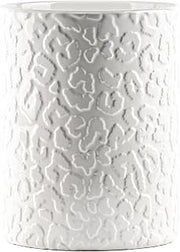 10 Strawberry Street Embossed Utensil Crock, Leopard Print
