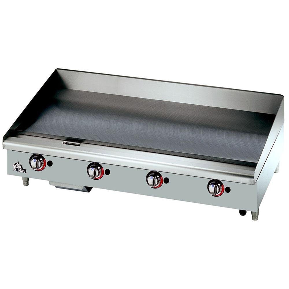 Star Star-Max 48" Gas Griddle with Pilot Safety by Star Micronics – Stainless Steel, Multicolor, Model 648TSPF