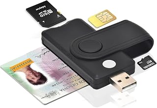 CAC Smart Card Reader, 5 in 1 DOD Military USB SIM/SD/TF/ID/IC Card Adapter Compatible with Windows, Linux/Unix, MacOS X
