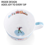 MFoffice Hug Mug, 20 Ounces Bone China, Winter Skating