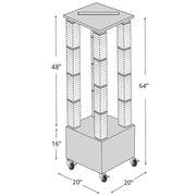 20" W x 64" H x 20" D Multi-Tower Pegboard Floor Display in Solid Black by Azar Displays – Plastic, Black, Model 700228-BLK