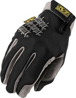 Mechanix Wear H15-05-010 Utility Full Finger Synthetic Leather and Spandex Mechanics Gloves with Hook and Loop Cuff, Large, Black