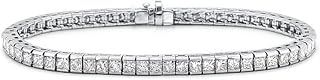 4.00 ct Ladies Princess Cut Diamond Tennis Bracelet in Channel Setting