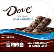 Dove Singles Silky Smooth Milk Chocolate Bar, 1.44 Ounce - 18 count per pack -- 12 packs per case.