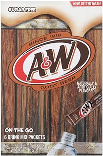 A&W Root Beer Caffeine/Sugar Free Classic On-the-Go Drink Mix Packets - 1 Box (6 pks)