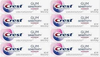 Crest Pro Health Gum and Sensitivity Toothpaste for Sensitive Teeth, Soft Mint, Travel Size 0.85 oz (24g) - Pack of 8