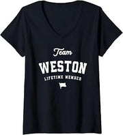 Women's Team Weston Lifetime Member - Funny Name Weston V-Neck T-Shirt