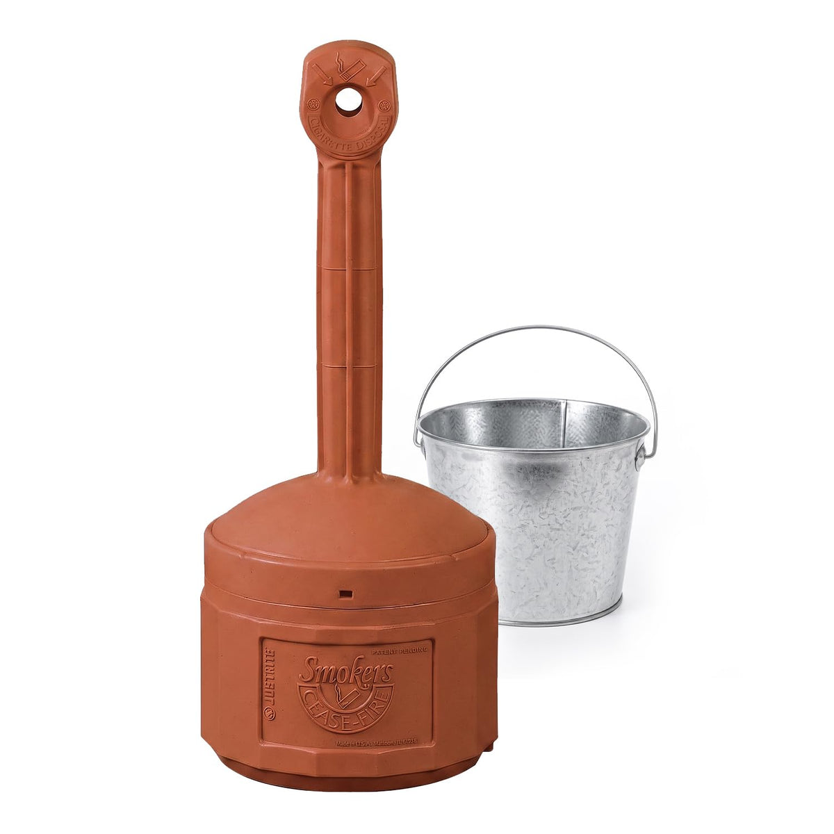 Justrite Terracotta / 4 Gallon / Cease-Fire Smoking Receptacles