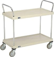 Plastic Utility Cart w/2 Shelves & Poly Casters by Nexel – Plastic, Tan, Model 1836P2SP