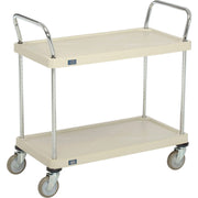 Plastic Utility Cart w/2 Shelves & Poly Casters by Nexel – Plastic, Tan, Model 1836P2SP