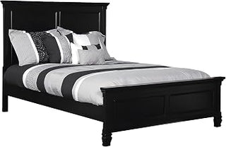 Starlight Canyon Home Solid Wood Platform Bed with Headboard, Full Size Wooden Bed Frame for Bedroom, Full Size Beds, Black