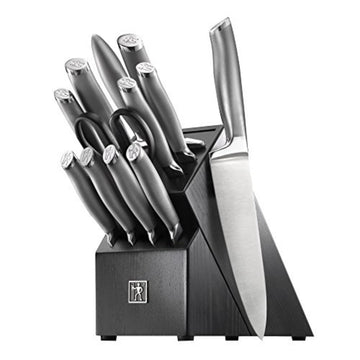 J.A International Modernist 13-pc Knife Block Set by HENCKELS – 13-pc, Stainless steel, Black, Pack of 13, Model 17500-000