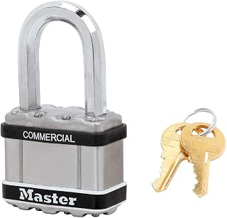 Master Lock Keyed Padlock, 15/16 in,Rectangle,Silver M5KALFSTS - 1 Each