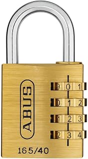 Combination Lock 165/40 - Brass Padlock - with Individually Adjustable Combination Code - Suitcase/Locker - ABUS Security Level 4