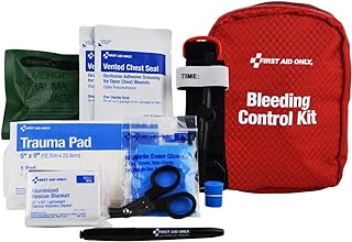 First Aid Only 91513 Right Response Bleeding Control Kit for Limb & Chest Wounds, 15 Pieces