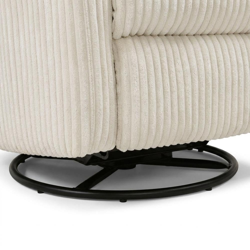 Corduroy Swivel Glider Recliner with 360-Degree Swivel by Starlight Canyon Home – Corduroy, Beige