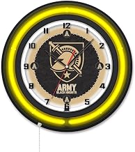 Holland Bar Stool Clk19BKUSMilA NCAA 19 in. Dia. US Military Academy Double Neon Wall Clock Black