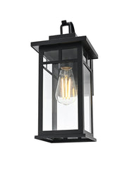 Mercer One Light Outdoor Wall Sconce Black by Lighting Design – Iron, Black, Model OD313W16BK