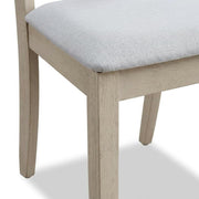 Linen-Upholstered Side Chair with Wood Frame by Furnifact – Wood, Beige; Antique Bone White, Pack of 2