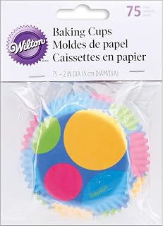 Wilton Retro Dots Standard Baking Cups, 75 Count