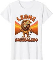 Leone Arcobaleno Retro Italian Meme Design T-Shirt