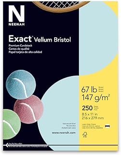 Neenah Exact Vellum Bristol Cardstock, 8.5" x 11", 67 lb/147 GSM, Blue, 250 Sheets (Pack of 1) (81328)