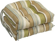 Blazing Needles 916X16US-T-6CH-OD-177 16 in. Spun Polyester Outdoor U-Shaped Tufted Chair Cushions Mcshetla Hazel - Set of 6