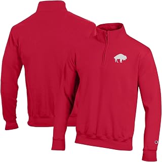 Champion Men's Red Buffalo Bills Powerblend Quarter-Zip Pullover
