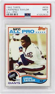 Lawrence Taylor (Giants) 1982 Topps Football #434 RC Rookie Card - PSA 9 MINT (A)