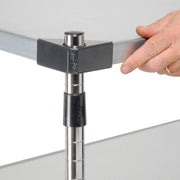 Adjustable Solid Galvanized Shelf Cart by Nexel – 24"L x 24"W x 40"H, 12-Gauge Powder Coated Steel, Chrome, Model SC24603SZ2