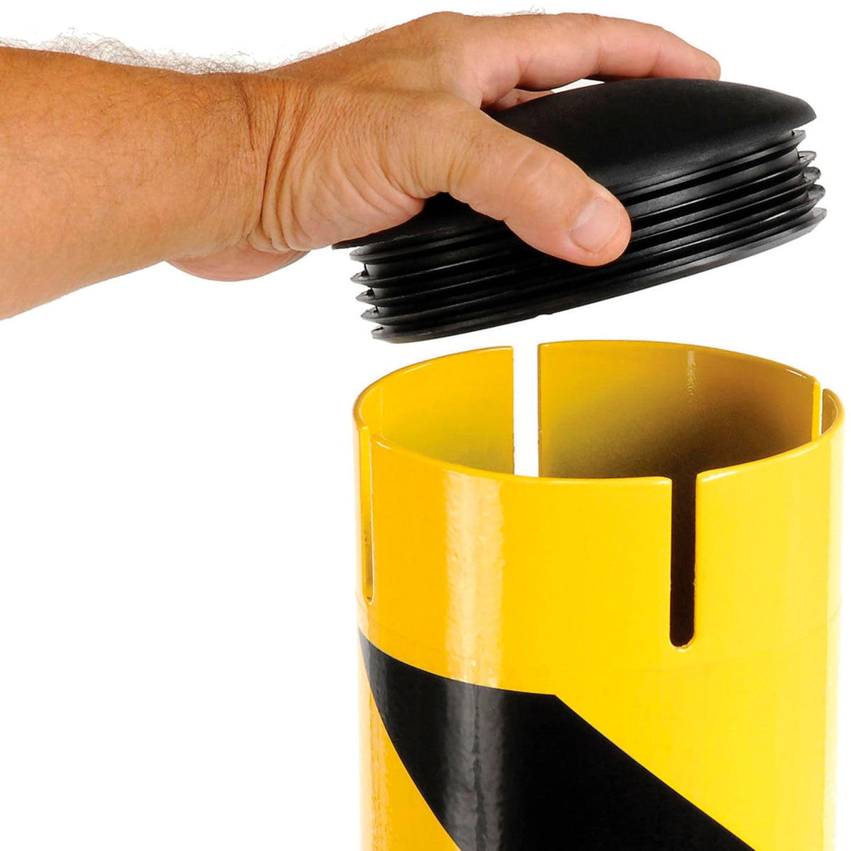 Steel Bollard for Underground Installation by Global Industrial – 48"L x 5.5"W x 24"H, Steel, Yellow, Model 652898G
