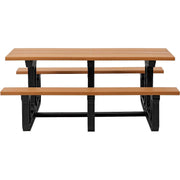 Outdoor 6' Rectangular Picnic Table by Global Industrial – 73.23 inches x 58 inches x 30 inches, Recycled Plastic, Cedar, Model 271677CD