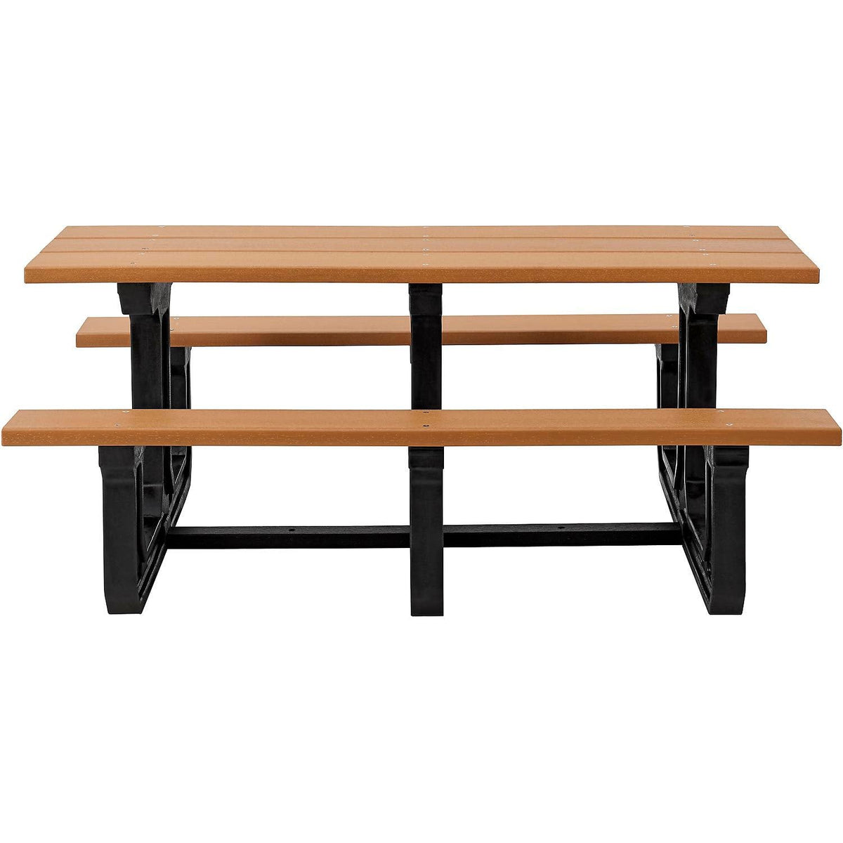 Outdoor 6' Rectangular Picnic Table by Global Industrial – 73.23 inches x 58 inches x 30 inches, Recycled Plastic, Cedar, Model 271677CD