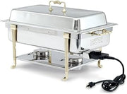 Vollrath Classic S/S Brass Trim Short Side Receptacle Electric Chafer