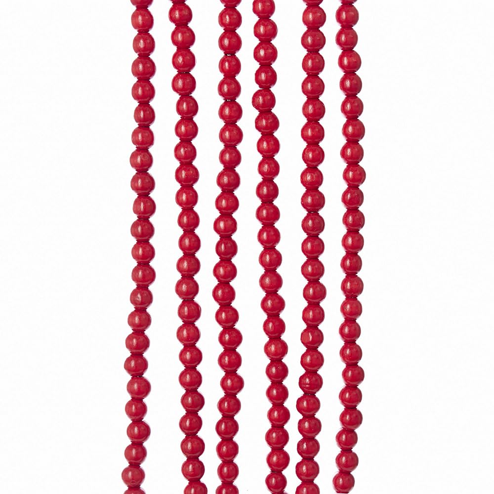 9-Foot x 14MM Wooden Red Beaded Garland by Kurt S. Adler – 9 Foot x 14MM, Wood, Red, Model TN0066/R