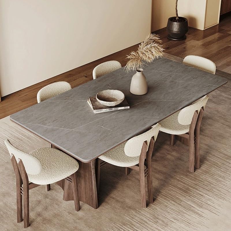 Mesa De Jantar Rock Plate Dining Table Rectangular Home Simple Modern Solid Wood Diner Table by JOYNOW – One Size, 180x90x75cm, Model 8524