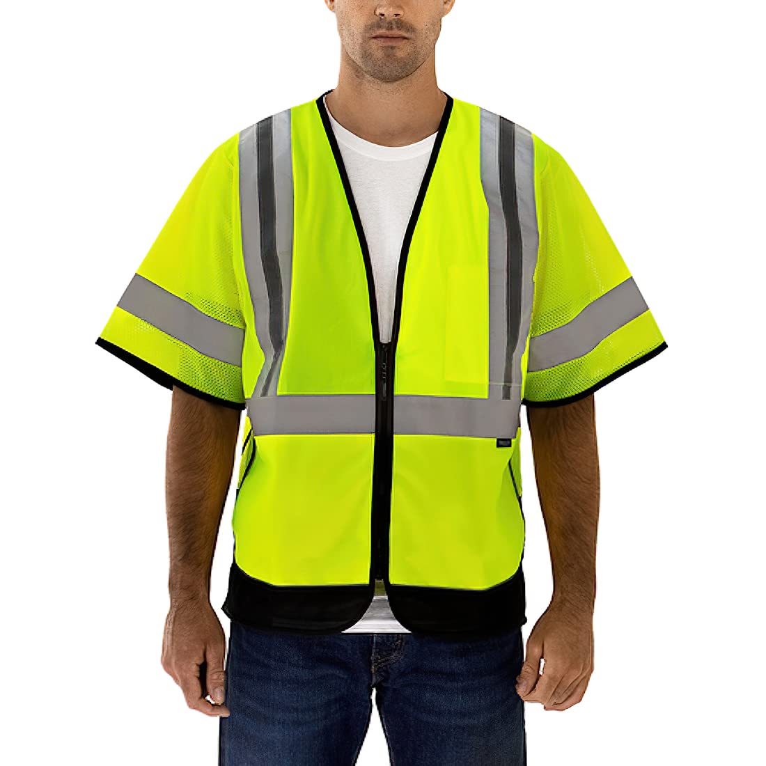 Class 3 X-Back Vest by TINGLEY – Large-X-Large, Polyester, Fluorescent Yellow-green, Model V73432C