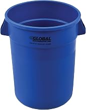 Global Industrial Commercial Round Trash Can, 32 Gallon Capacity, Blue