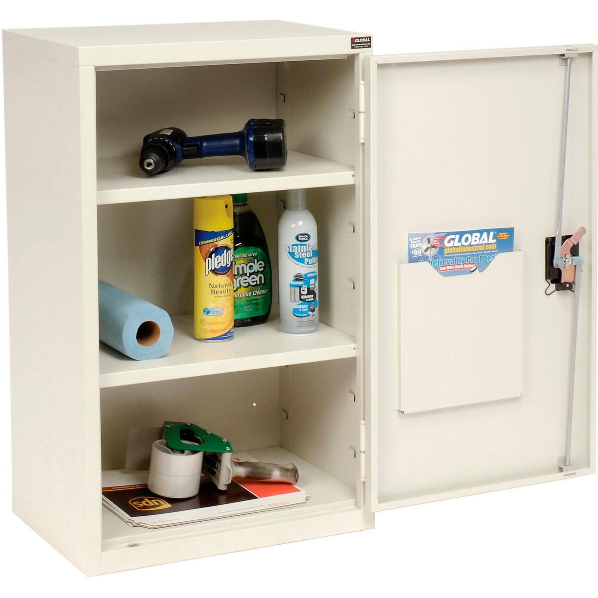 Global Industrial Off White / 19.88 inches x 32.75 inches x 14.25 inches / Industrial Storage Cabinets