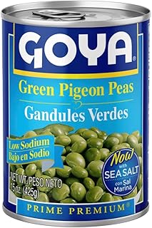 Goya Green Pigeon Peas Low Sodium, Rice, 15 oz, 2-Pack