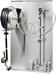 Krowne Hose Reel Assembly, Open Stainless Steel, 8" Center Faucet, 24-503