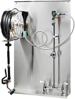 Krowne Hose Reel Assembly, Open Stainless Steel, 8" Center Faucet, 24-503