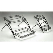 Buffet Stand 2-Tier Rectangular Flint Metal - 9 3/4 L x 13 1/2'W x 9 1/2 H by HUBERT – Metal, Model 688640139139