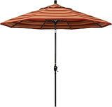 California Umbrella 9' Round Aluminum Market Umbrella, Crank Lift, Auto Tilt, Bronze Pole