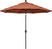 California Umbrella 9' Round Aluminum Market Umbrella, Crank Lift, Auto Tilt, Bronze Pole
