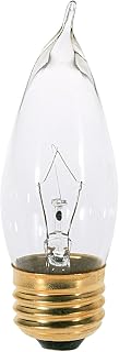 Satco A3664 130V Medium Base 25-Watt CA10 Light Bulb, Clear
