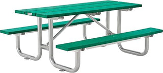Global Industrial Outdoor 8'L Rectangular Picnic Table, 29-1/2"H, Green