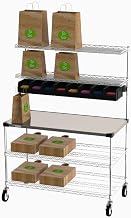 Metro CR2448DSS Delivery-Staging and Drive-Thru Wire Shelving Workstation, 24" x 48" x 65.75"